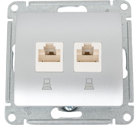 Glossa Розетка комп+комп RJ45+RJ45 алюм GSL000385KK