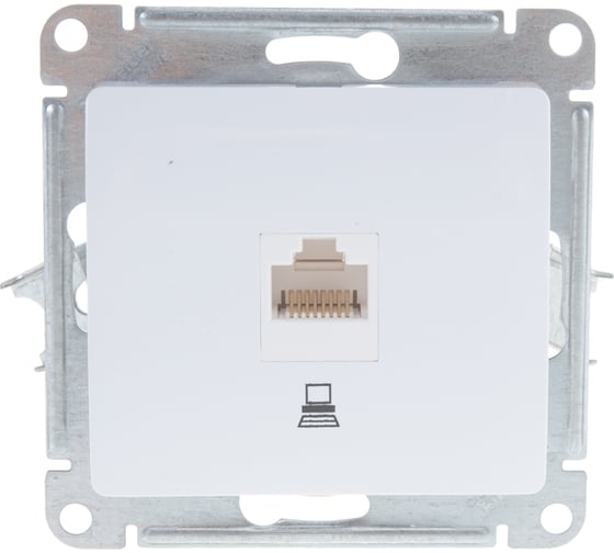 Glossa Розетка компьютерная RJ45 кат 5е бел GSL000181K