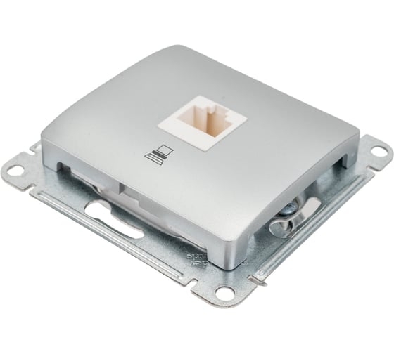 GLOSSA Розетка компьютерная RJ45 категория 5е в рамку алюминий GSL000381K