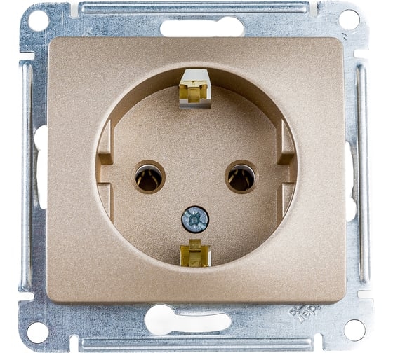Glossa Розетка с заземлением в рамку титан