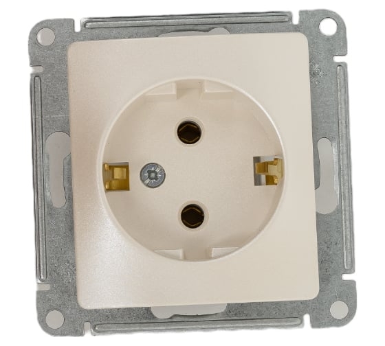 GLOSSA Розетка с заземлением перламутр в рамку GSL000643