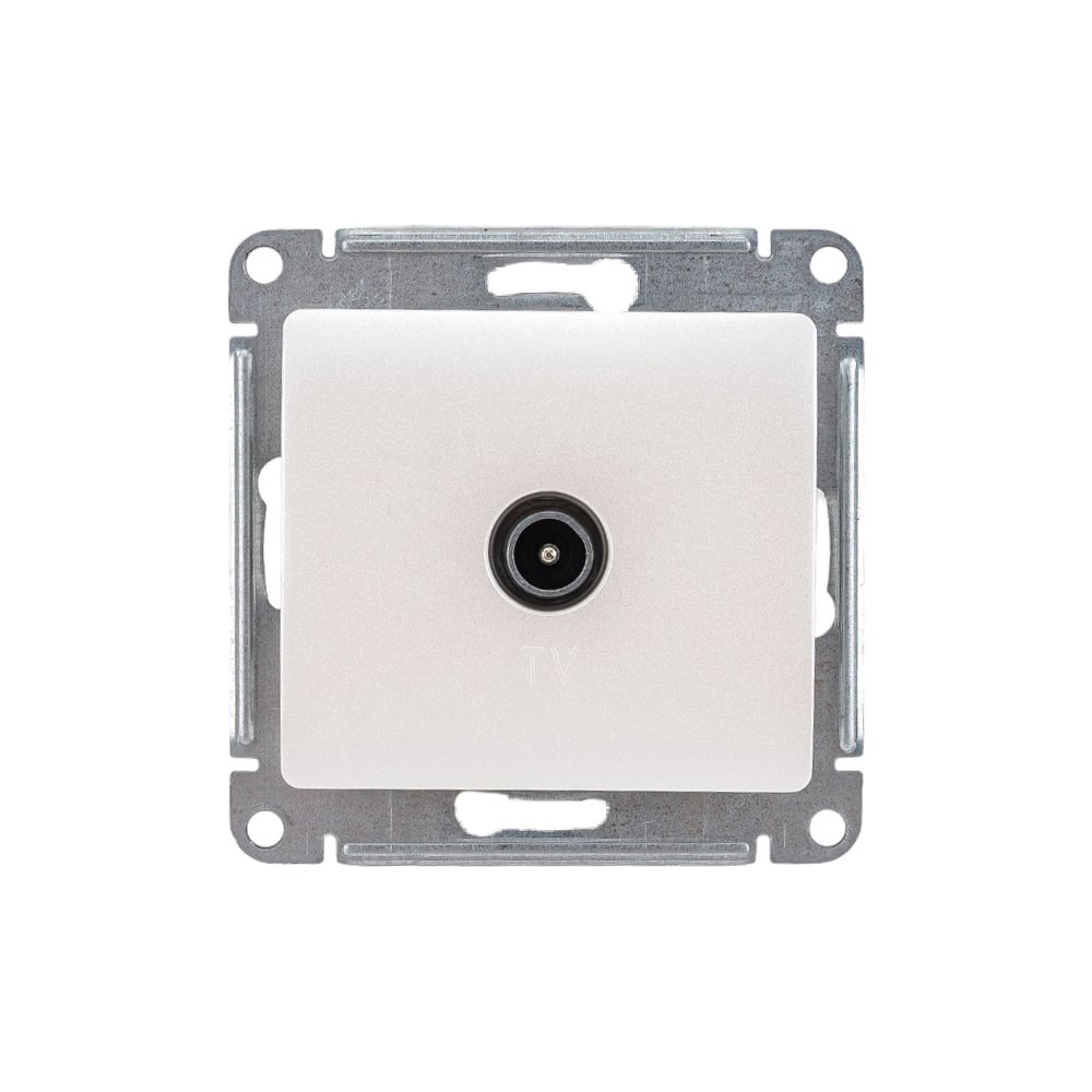 GLOSSA Розетка телевизионная TV одиночная 1DB перламутр в рамку GSL000691