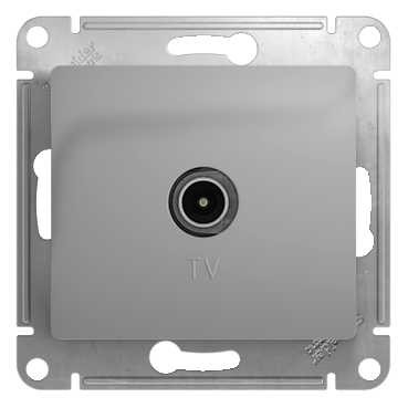 GLOSSA Розетка телевизионная TV одиночная в рамку 1дБ алюминий GSL000391
