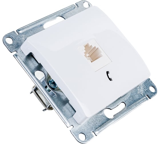 Glossa Розетка телефонная RJ11 бел GSL000181T