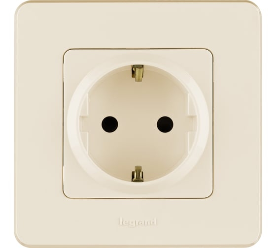 INSPIRIA Розетка 1-я с заземлением Слоновая кость 673721