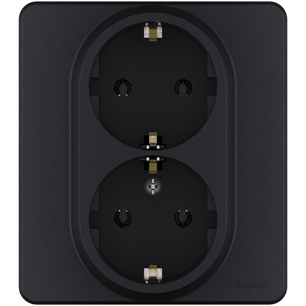 INSPIRIA Розетка 2х2К+З 16А 250В антрацит 673753