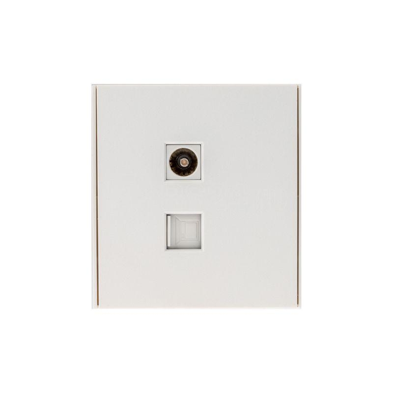 Розетка STRONG компьютерная RJ45 кат6+TV с/у жемчуг KRANZ KR-78-0722-4