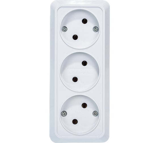 Розетка Олимп 3х-я б/з белый UNIVersal