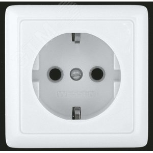 ХИТ Розетка с заземлением наружная 250В 16А белая (RA16-133-B)