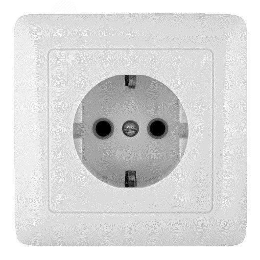 ХИТ Розетка скрытая с заземлением 250В 16А белая (RS16-134-B)