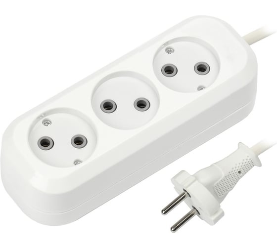 Удлинитель 3 гнезда 10 метров 10А/2.2кВт без заземления ПВС 2х1,0 (SBE-10-3-10-N)(30)