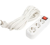 Удлинитель 3 гнезда 10 метров 16А/3,5кВт с выкл. и заземлением ПВС 3х1,0 (SBE-16-3-10-ZS)(20)