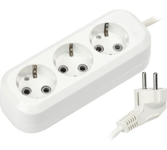 Удлинитель 3 гнезда 10 метров 16А/3,5кВт с заземлением ПВС 3х1,0 (SBE-16-3-10-Z)(20)