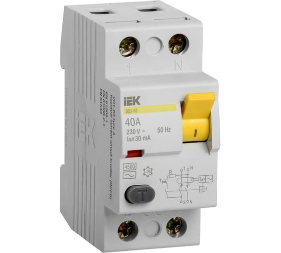 ВД1-63 2П 40А 30мА ИЭК MDV10-2-040-030