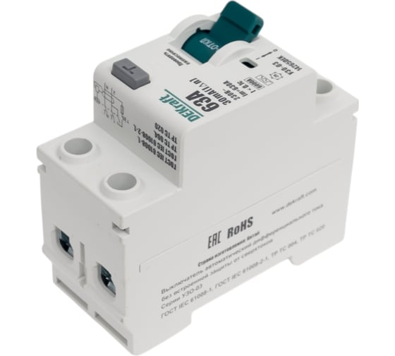 Выключатель дифференциального тока (УЗО) 2п 63А 30мА АС 6кА УЗО-03 14210DEK DEKraft