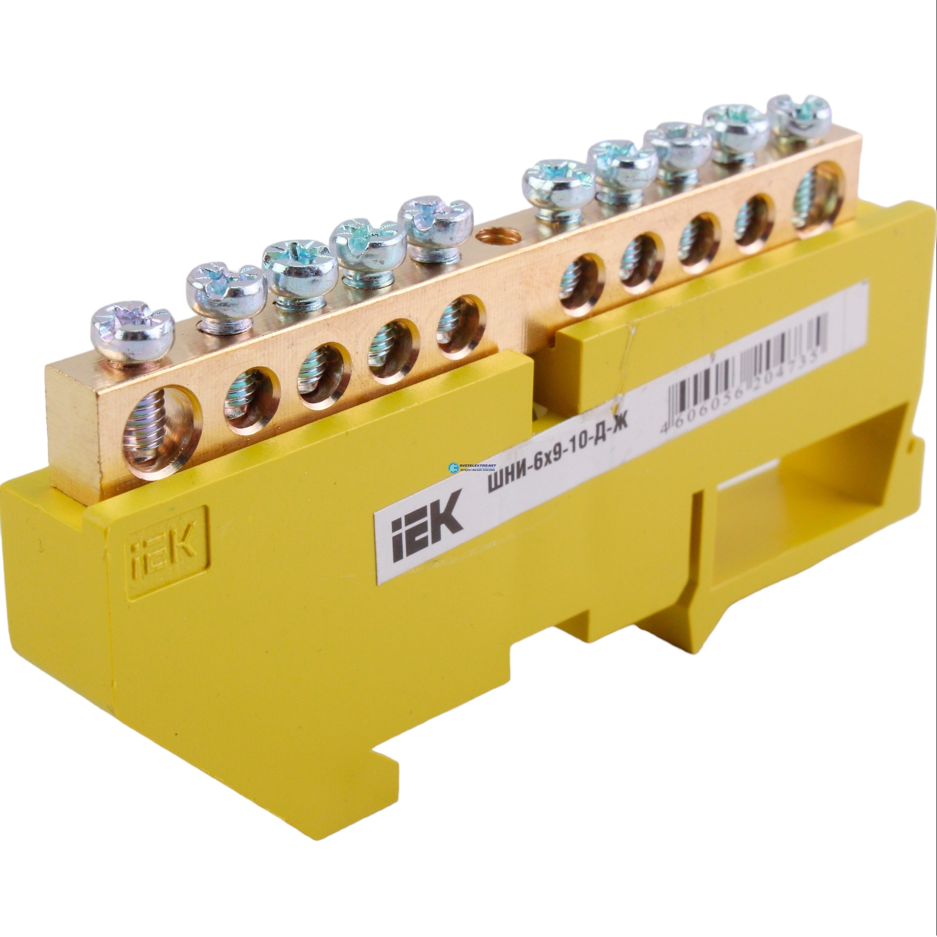 Шина PE земля на DIN-изоляторах ШНИ-6х9-10-Д-Ж (YNN10-69-10D-K05)