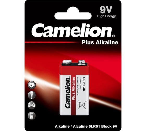 Camelion 6LF22 Plus Alkaline Block 9V 6LR61 батарейка