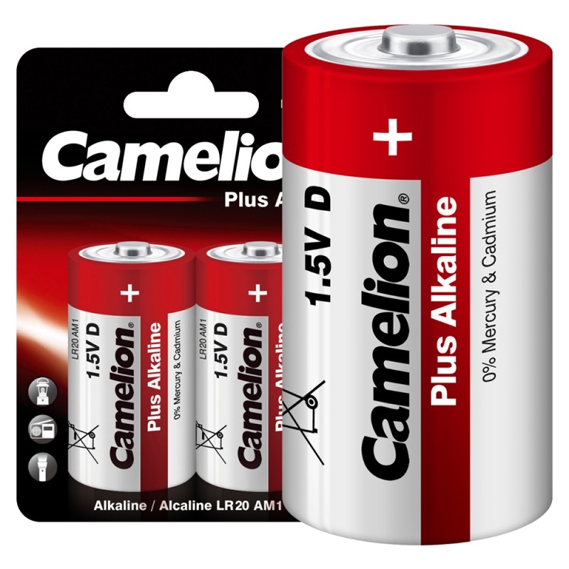 Camelion..LR20 Plus Alkaline BL-2 (LR20-BP2, батарейка, 1.5В) 1/2/12/96