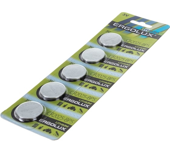 Ergolux CR2025 BL-5 (CR2025-BP5, бат-ка литиевая, 3V)