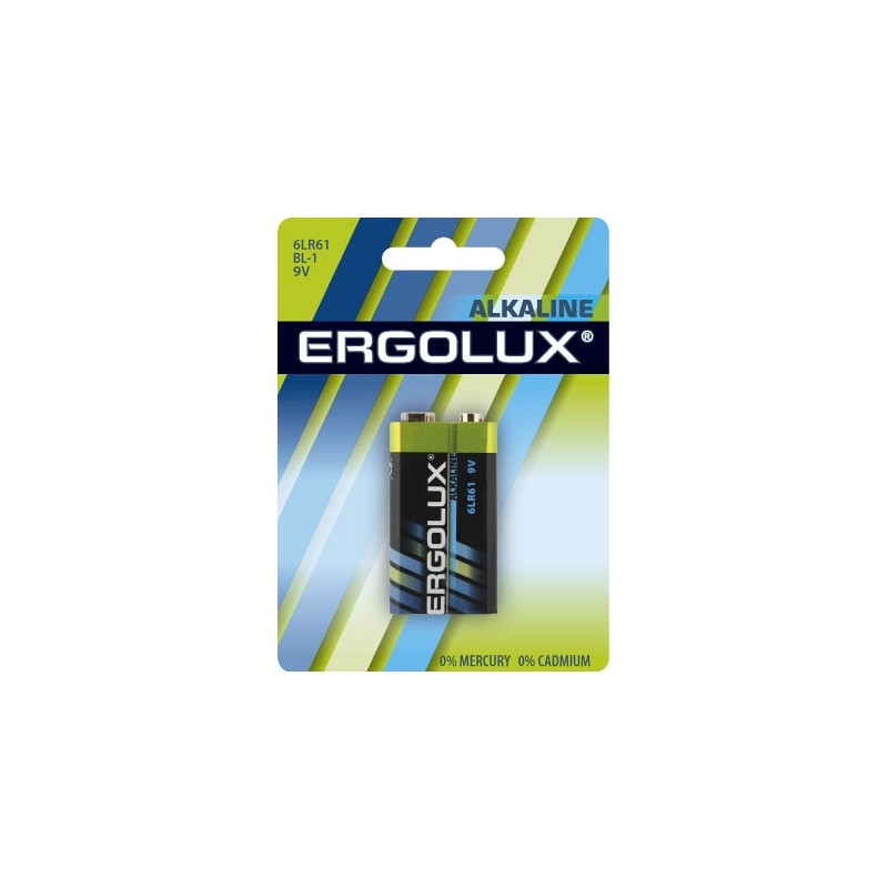Ergolux.. 6LR61 Alkaline BL-1 (6LR61 BL-1, батарейка, 9B) 1/2/12/60