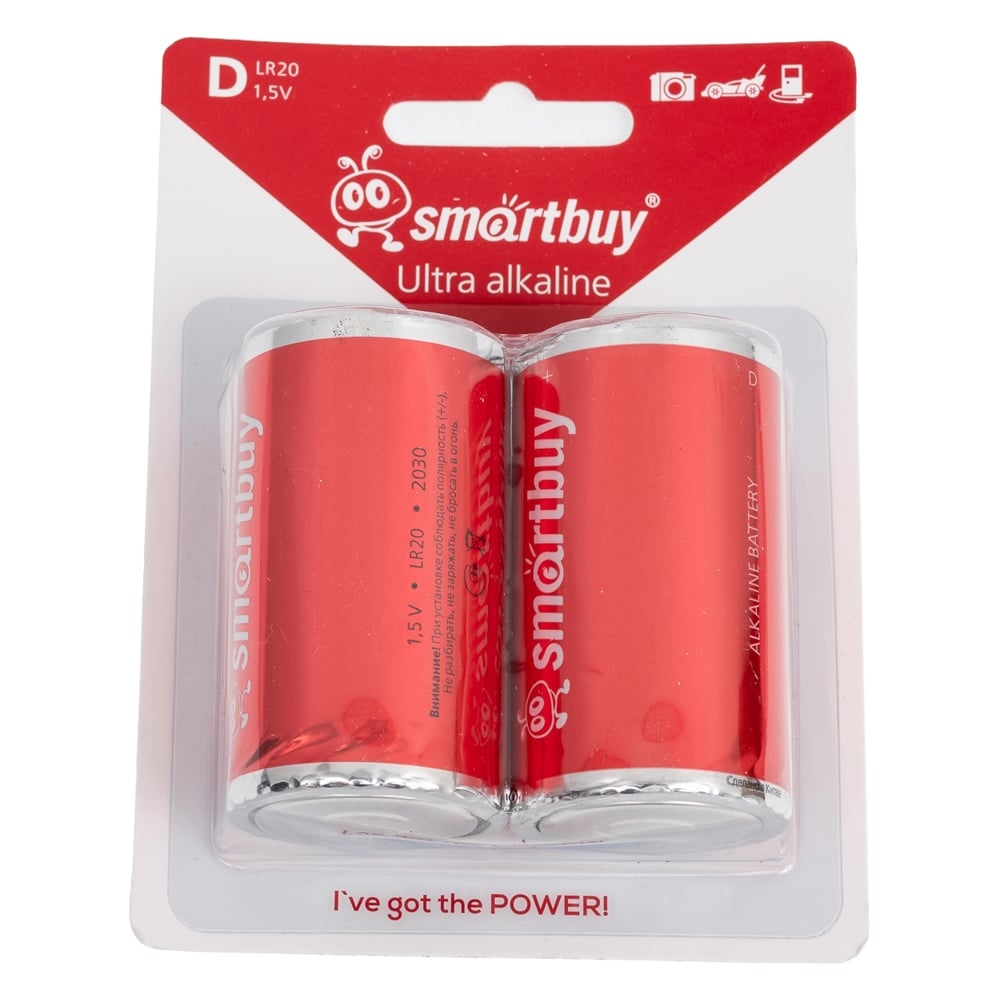 Батарейка алкалиновая Smartbuy LR20/2B (цена за шт)