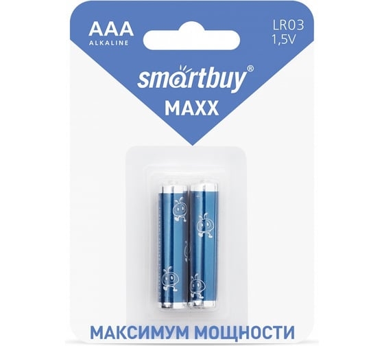 Батарейка алкалиновая Smartbuy MAXX LR03/2B