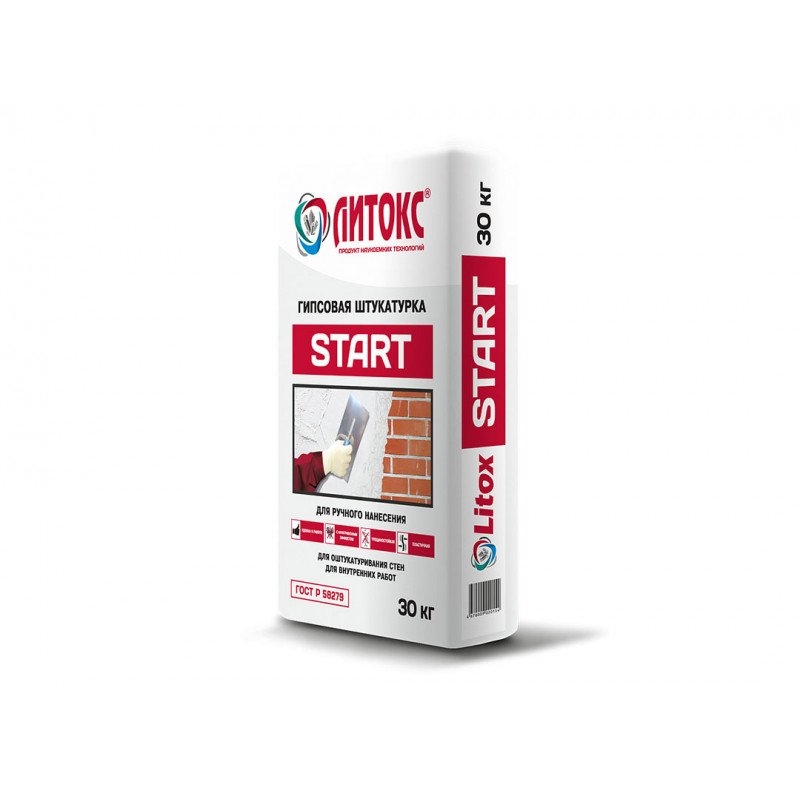 Штукатурка Литокс старт 30кг гипсовая