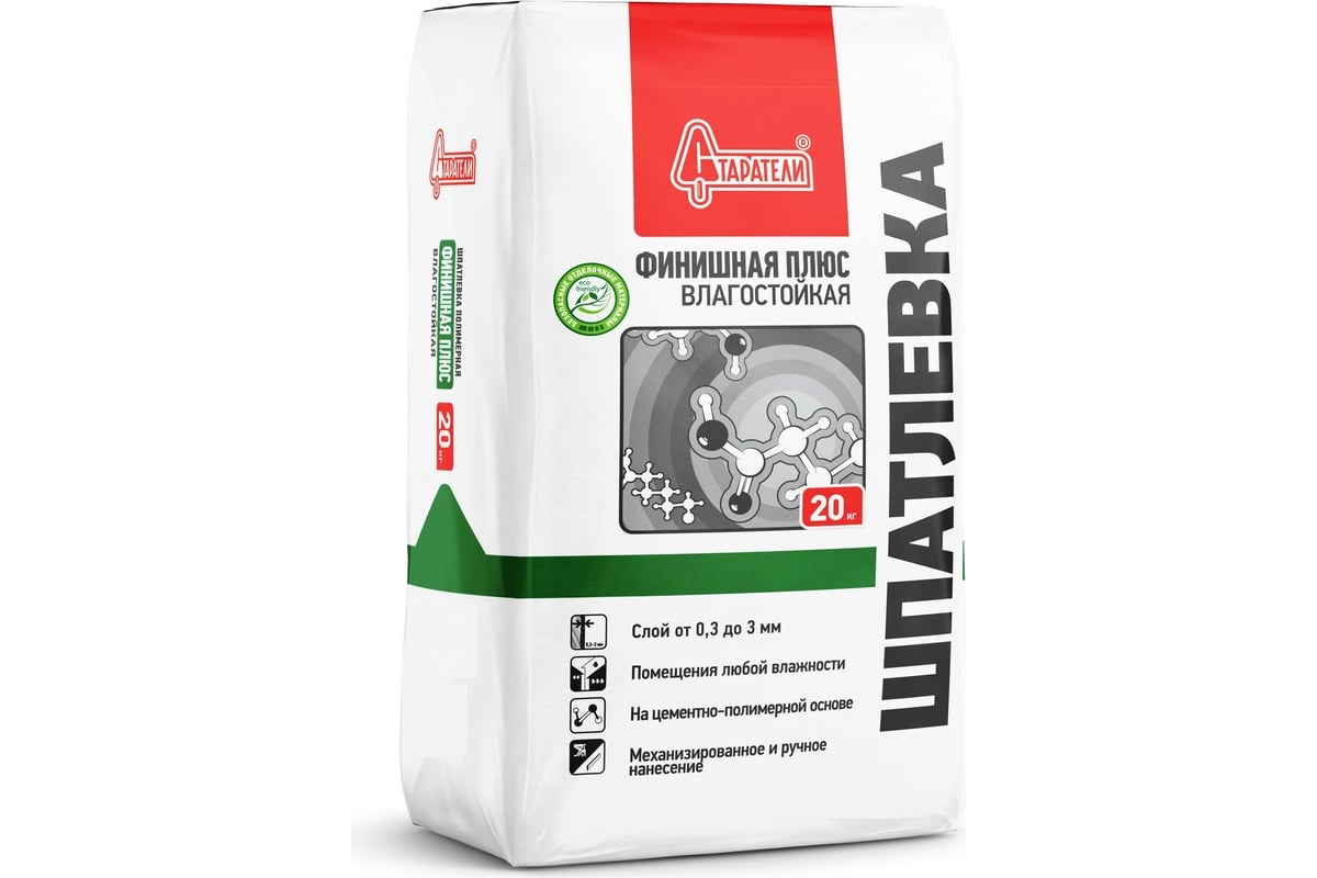 Шпатлевка цементная финишная плюс Старатели 20кг