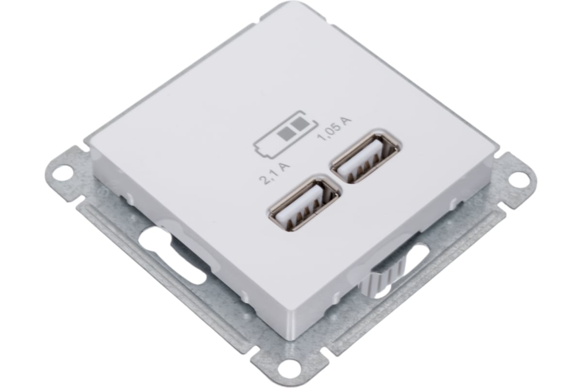 ATLAS 2-я USB розетка белая ATN000133