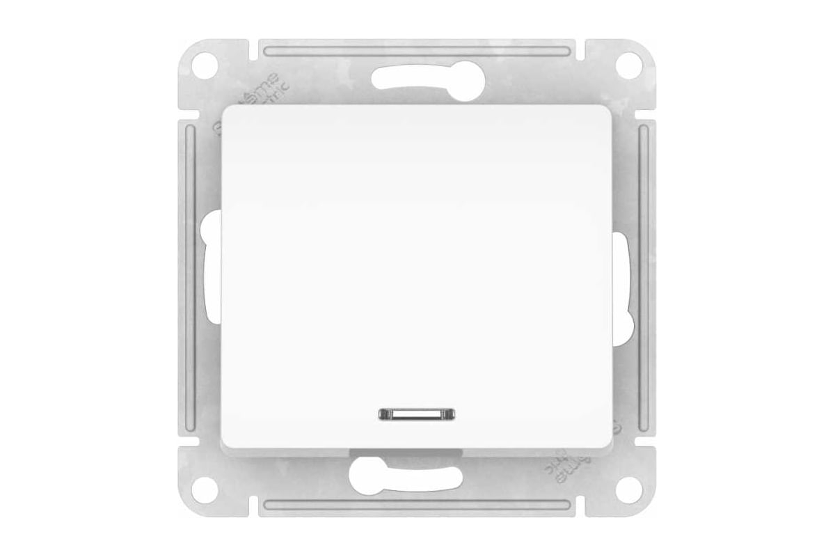 Glossa Выключатель 1-кл с подсветкой белый GSL000113