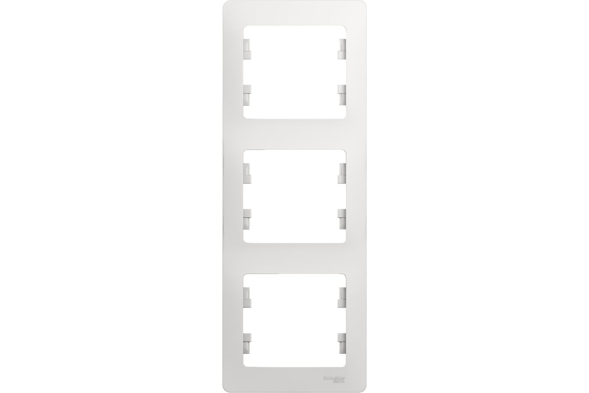 GLOSSA Рамка 3 поста вертикальная белая GSL000107