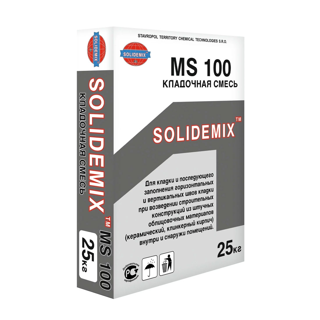 SOLIDEMIX MS100 Кладочная смесь Белая 25кг