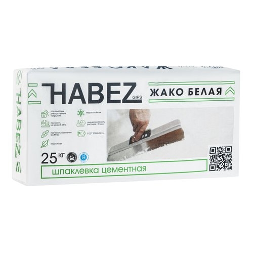 Хабез Шпаклевка фасадная белая ЖАКО 25 кг (56)