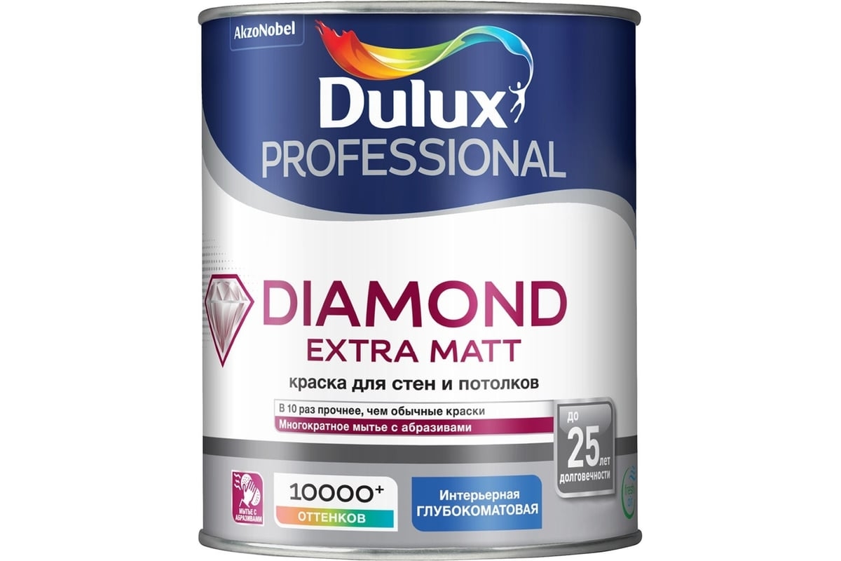 ДУЛЮКС Diamond Extra Matt глубокоматовая BC 0,9л