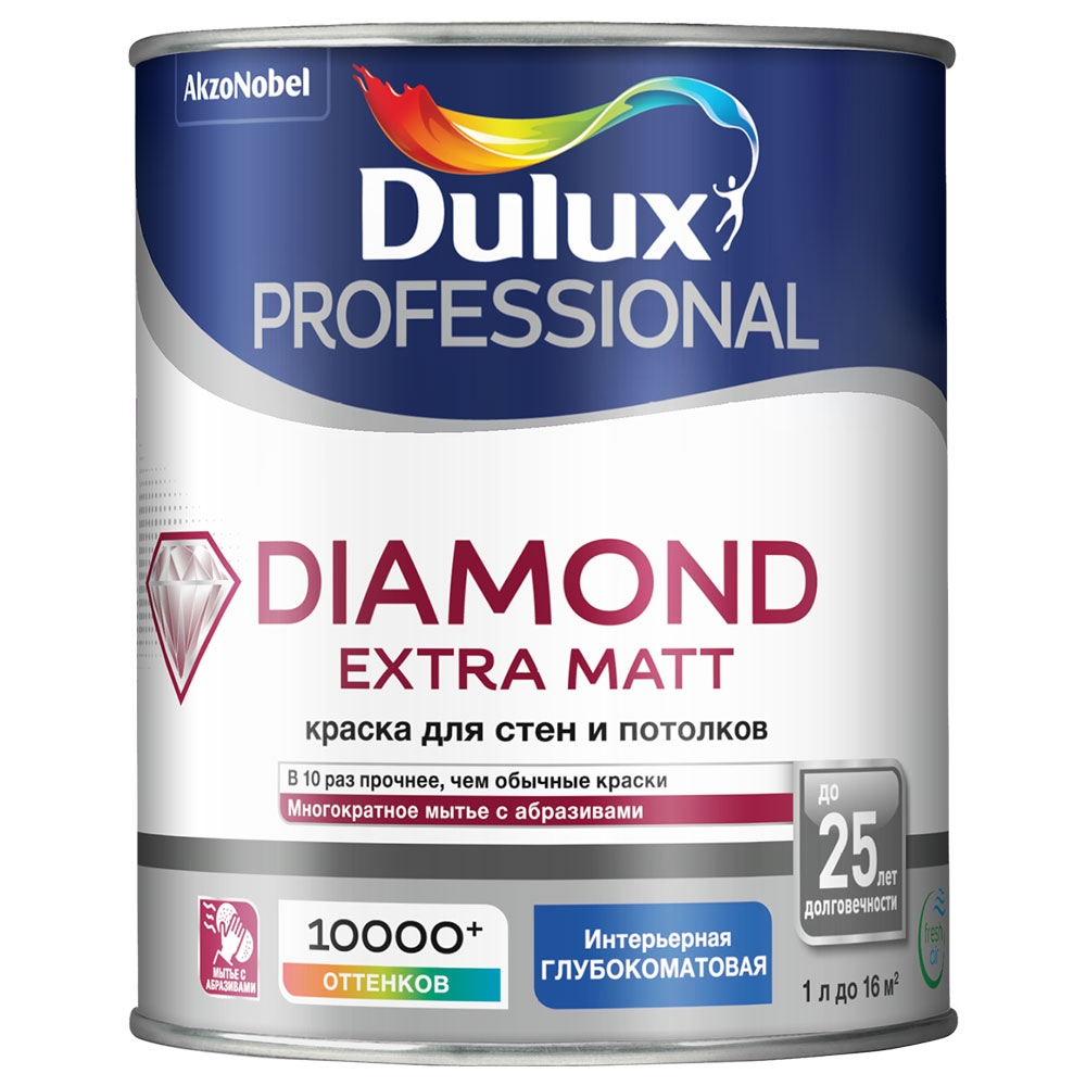 ДУЛЮКС Diamond Extra Matt глубокоматовая BW 1л
