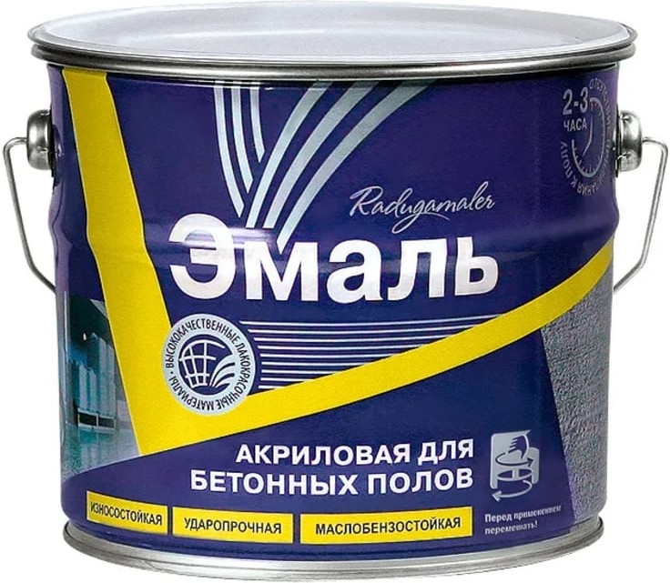 Радуга Эмаль АКРИЛ для бетонных полов серая 6кг